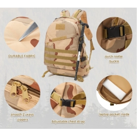 Large Military Tactical Backpack for Army 3-Day Assault，Men's Military Backpacks Army Assault Emergency Backpack Hiking Backpack