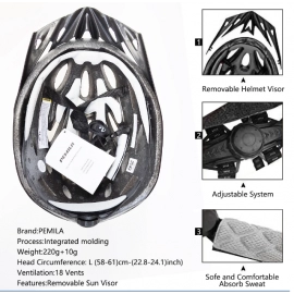 PEMILA 2024 New Ultralight Cycling Helmet Cycling Safety Cap MTB Bicycle Helmet For Women Men Racing Equipment Bike Helmet Visor