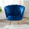 Living Room Chair with Golden Metal Legs, Retro Leisure Velvet Single Sofa, Mid Century Upholstered Accent Living Room Chair