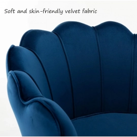 Living Room Chair with Golden Metal Legs, Retro Leisure Velvet Single Sofa, Mid Century Upholstered Accent Living Room Chair