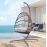 Swing Egg Chair with UV Resistant Cushions 350lbs Capacity, Stand Indoor Outdoor Wicker Rattan Patio Basket Hanging Chair