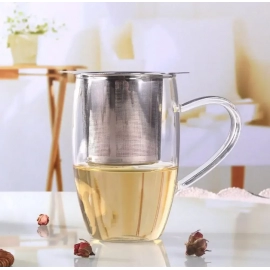 Double Handles Tea Infuser With Lid Stainless Steel Fine Mesh Coffee Filter Teapot Cup Hanging Loose Leaf Tea Leak Strainer