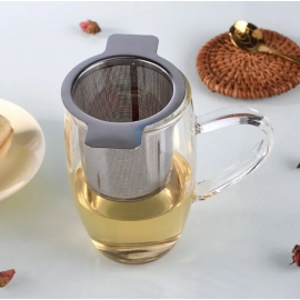 Double Handles Tea Infuser With Lid Stainless Steel Fine Mesh Coffee Filter Teapot Cup Hanging Loose Leaf Tea Leak Strainer