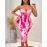 Sexy casual printed backless strappy plus size dress
