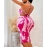 Sexy casual printed backless strappy plus size dress